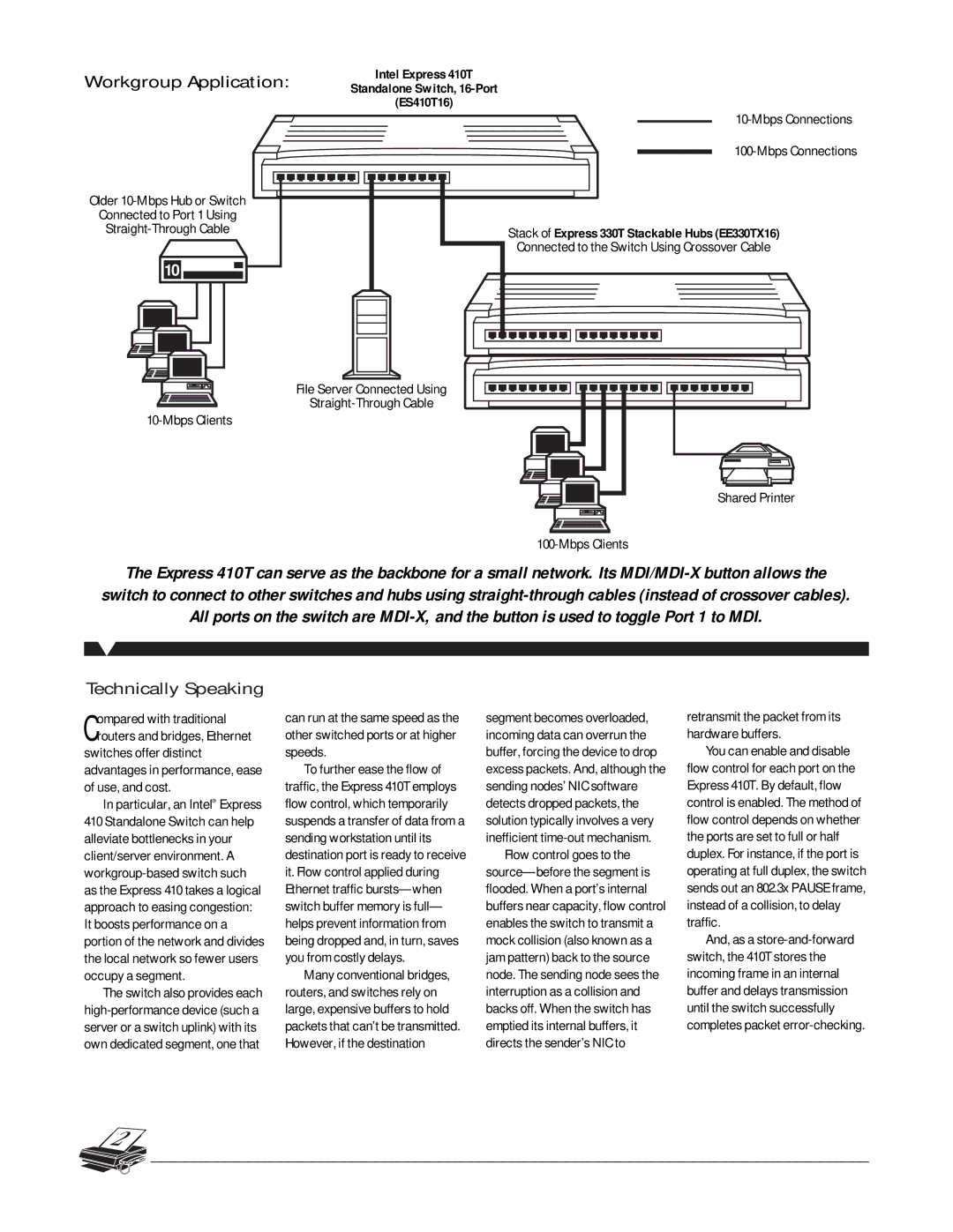 Black Box 410T manual Workgroup Application, Particular, an Intel Express 