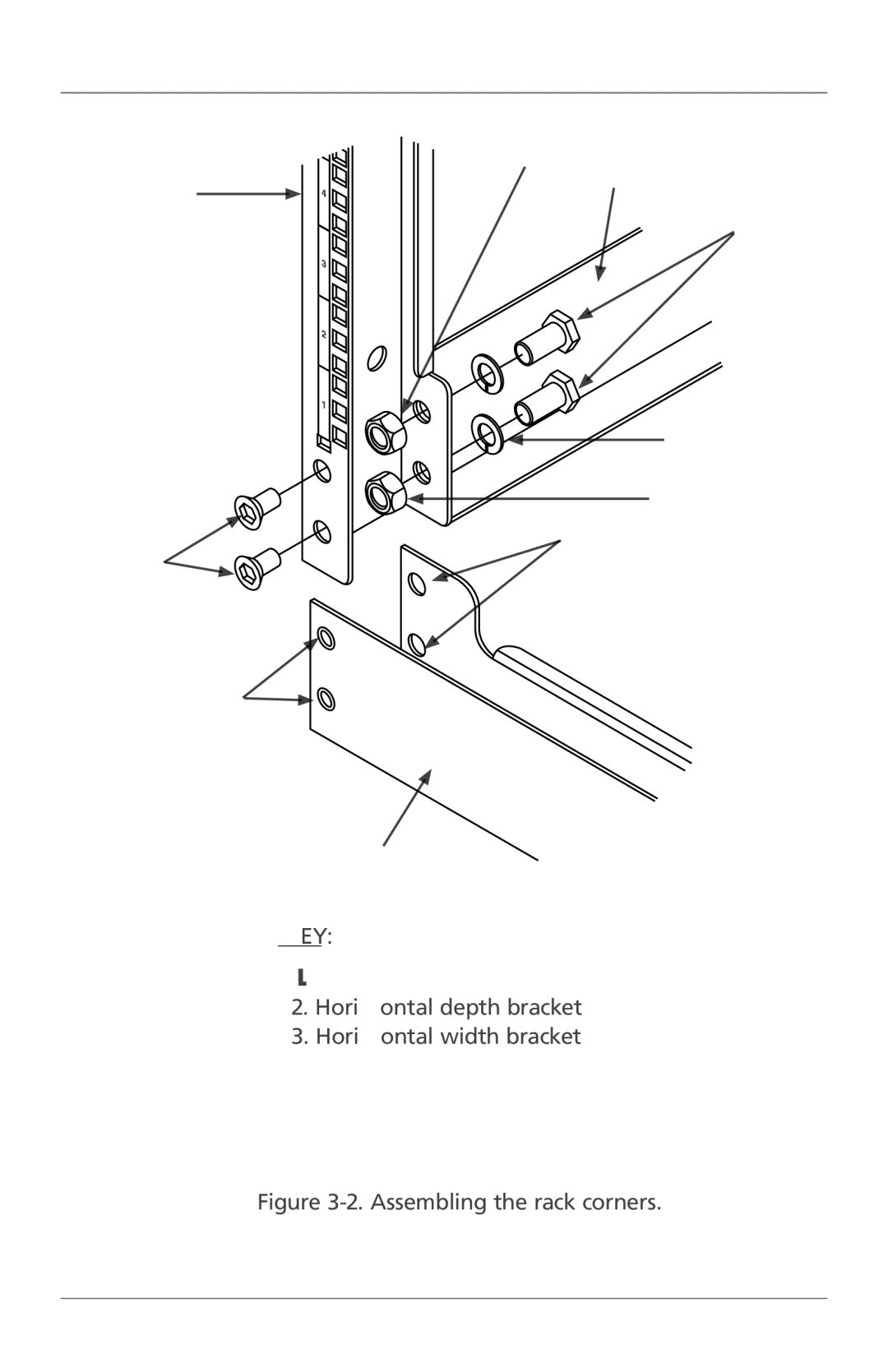 Black Box 51U, 42U, 4-Post Steel Open Racks, 37U, 22U, 15U manual Assembling the rack corners 