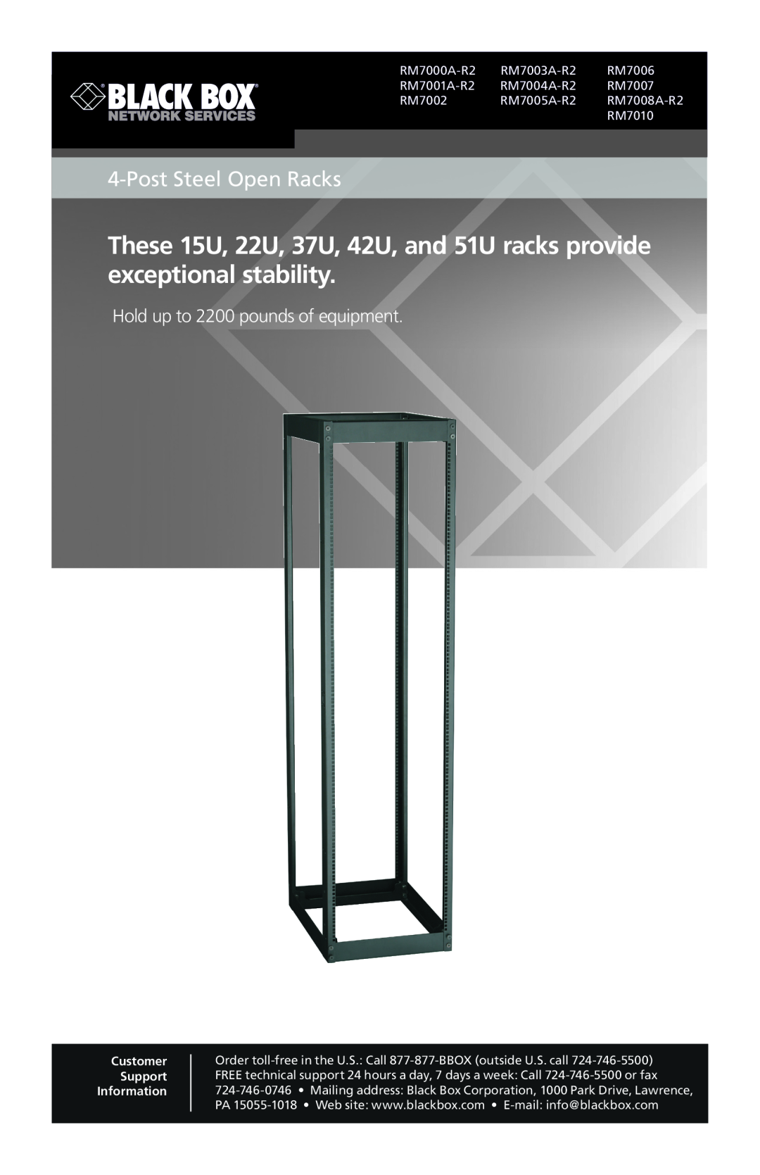 Black Box manual The economical 42U cabinet that’s, easy to transport and assemble on-siteite 