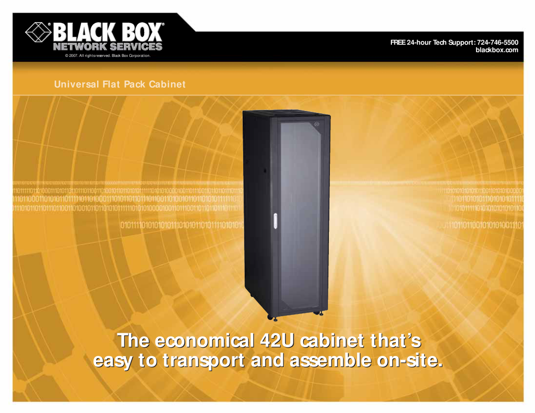 Black Box manual The economical 42U cabinet that’s, easy to transport and assemble on-siteite 