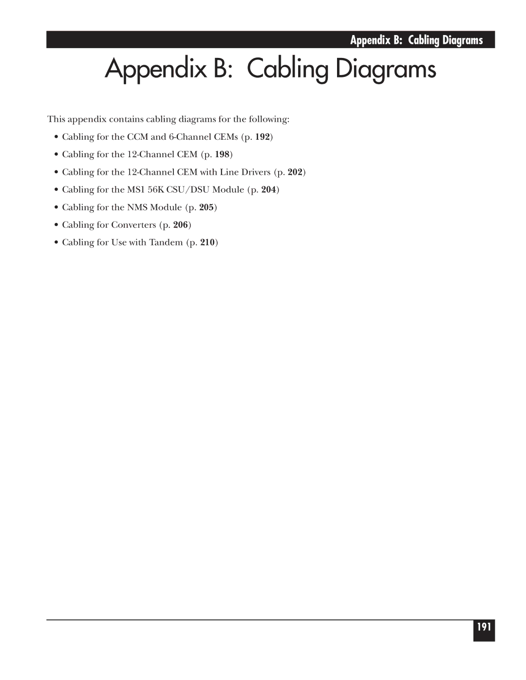 Black Box 5000 manual Appendix B Cabling Diagrams 