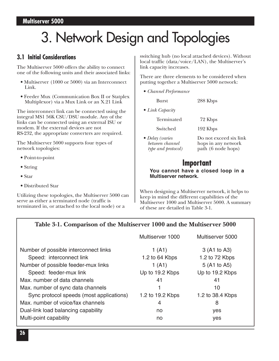 Black Box 5000 manual Network Design and Topologies, Initial Considerations 