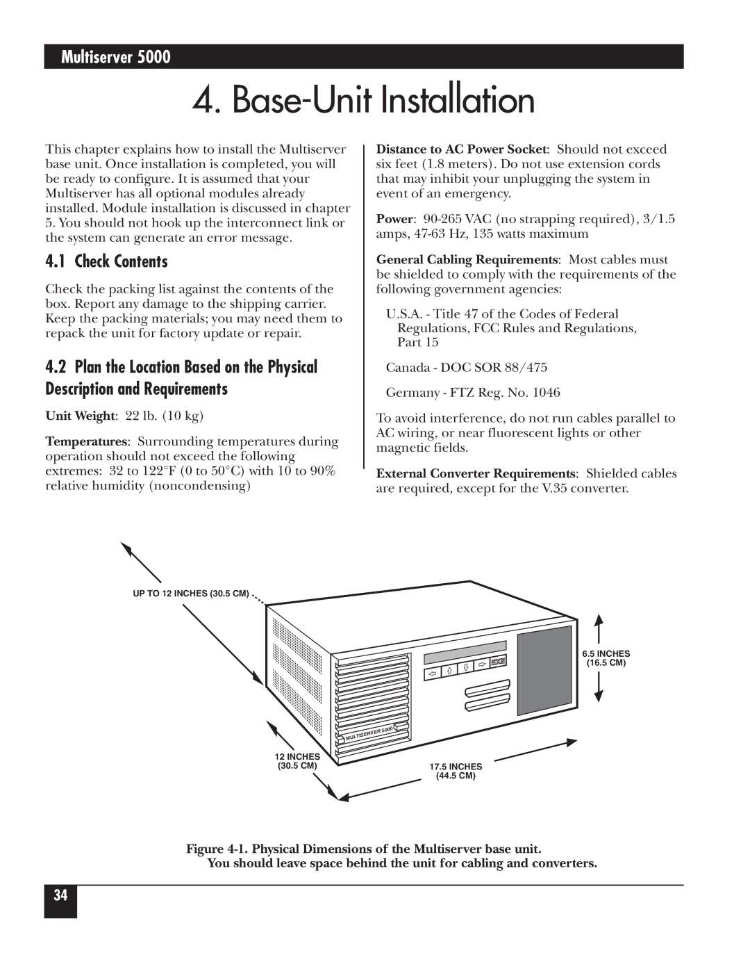 Black Box 5000 manual Base-Unit Installation, Check Contents 