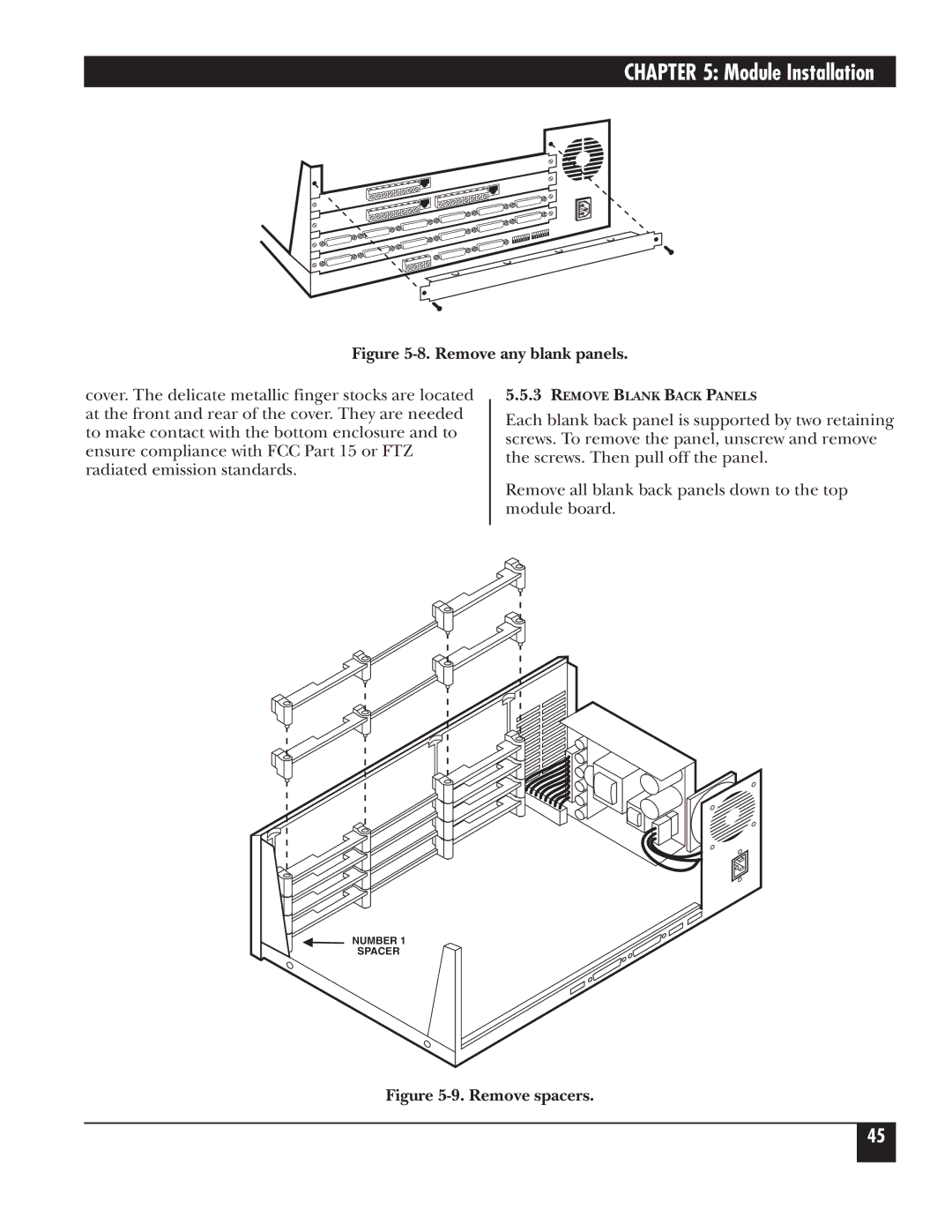 Black Box 5000 manual Remove any blank panels 