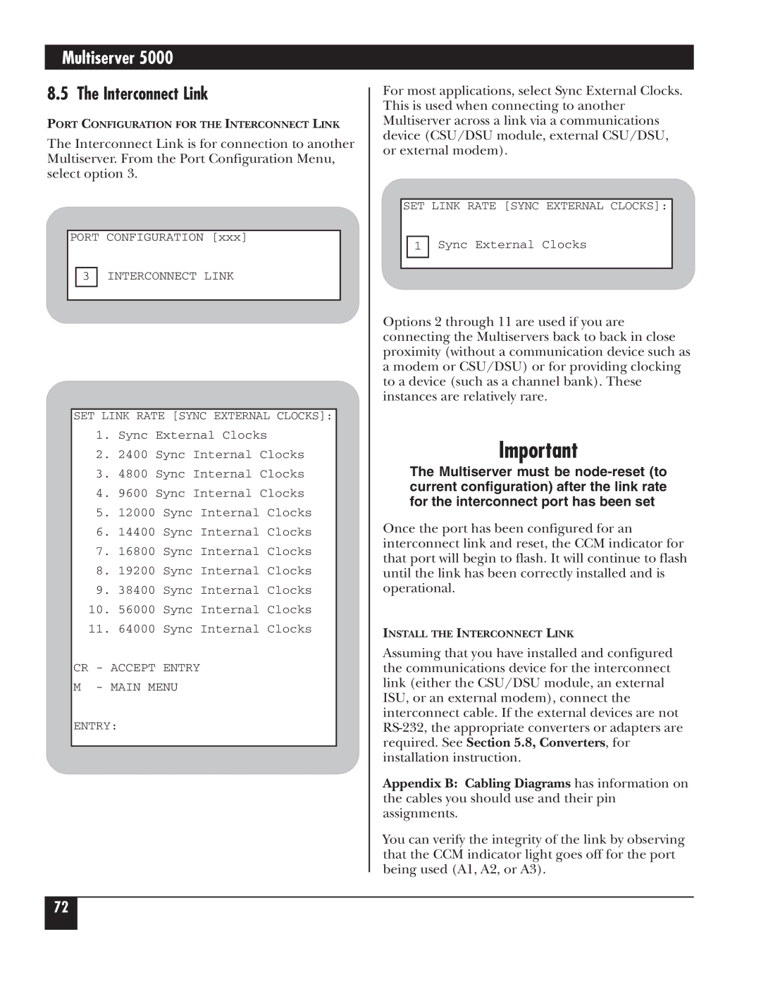 Black Box 5000 manual Interconnect Link 