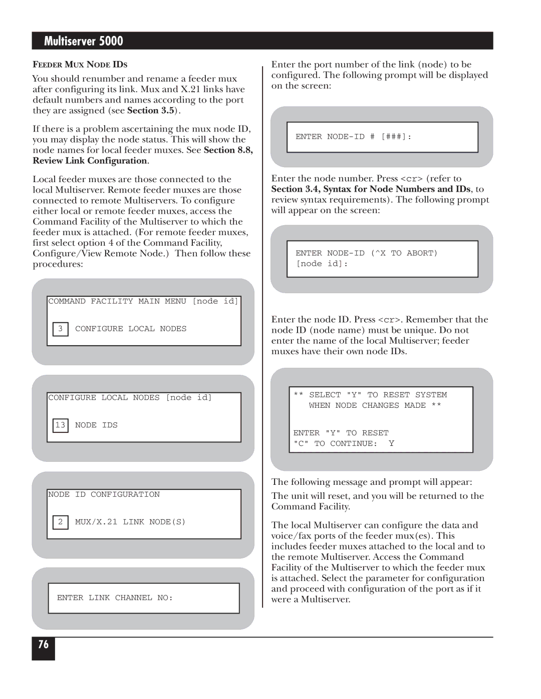 Black Box 5000 manual Enter NODE-ID # ### 