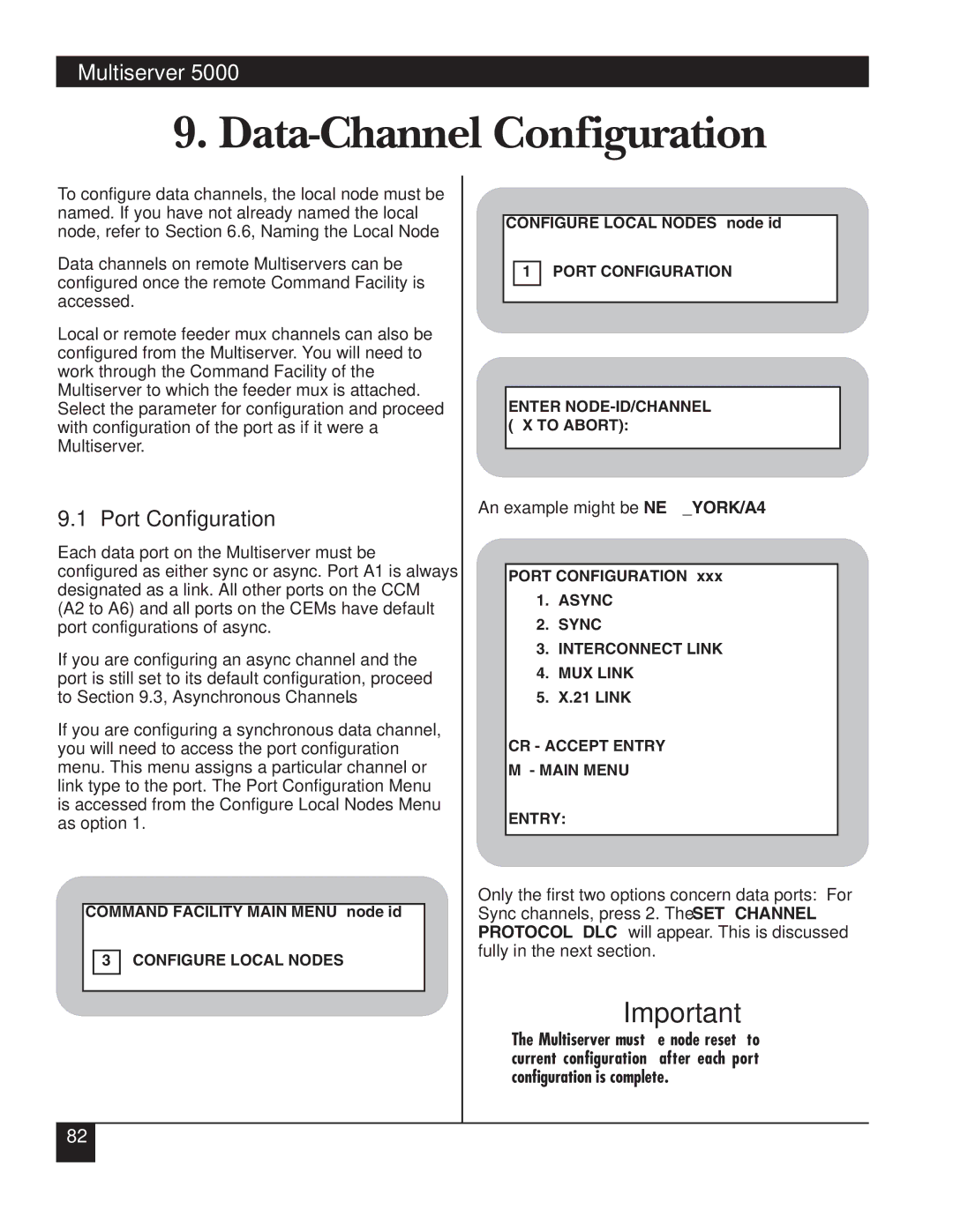 Black Box 5000 manual Data-Channel Configuration, An example might be NEWYORK/A4 