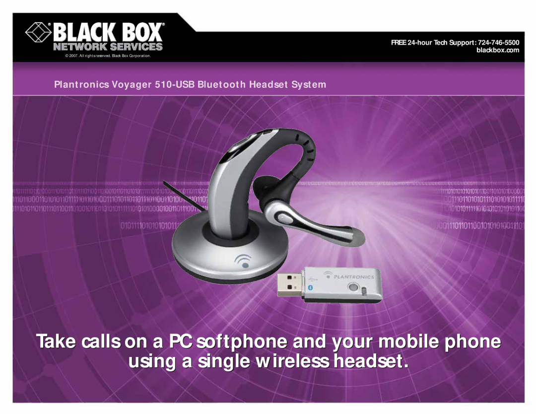 Black Box 510-USB manual Using a single wireless headset 