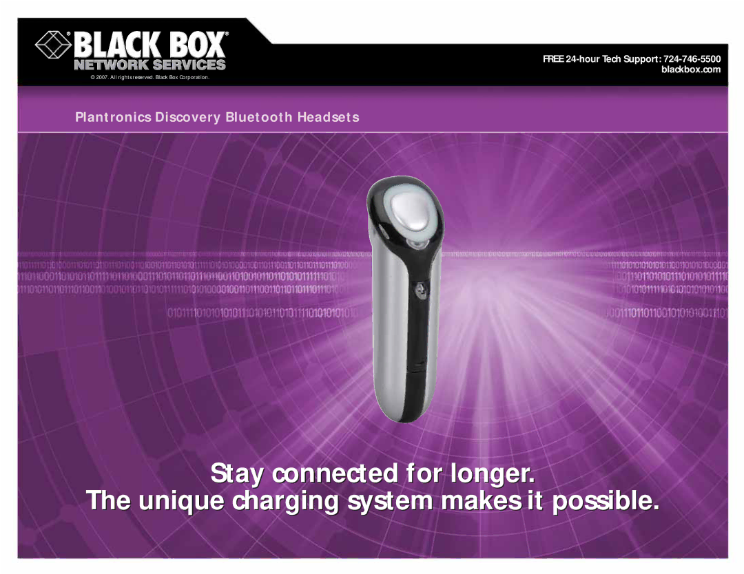 Black Box 640, 645 DSP manual Stay connected for longer, Unique charging system makes it possiblessible 