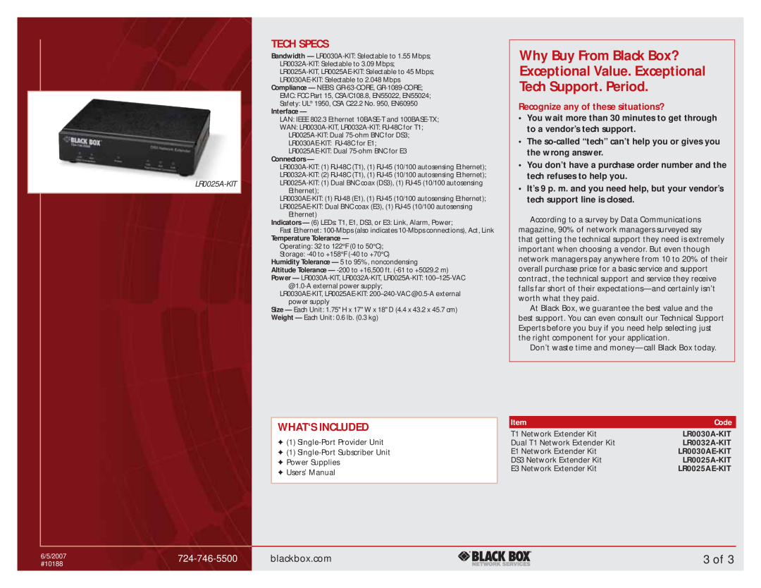 Black Box 724-746-5500 3 of, Tech Specs, What‘S Included, Recognize any of these situations?, Why Buy From Black Box? 