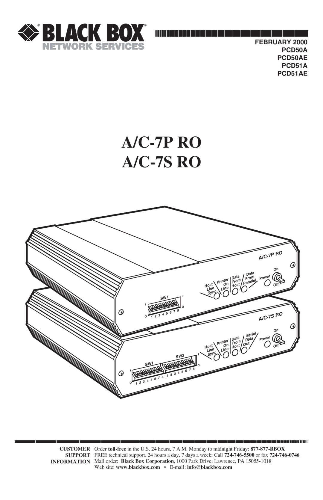 Black Box A/C-7P RO, A/C-7S RO manual 7P RO 7S RO 