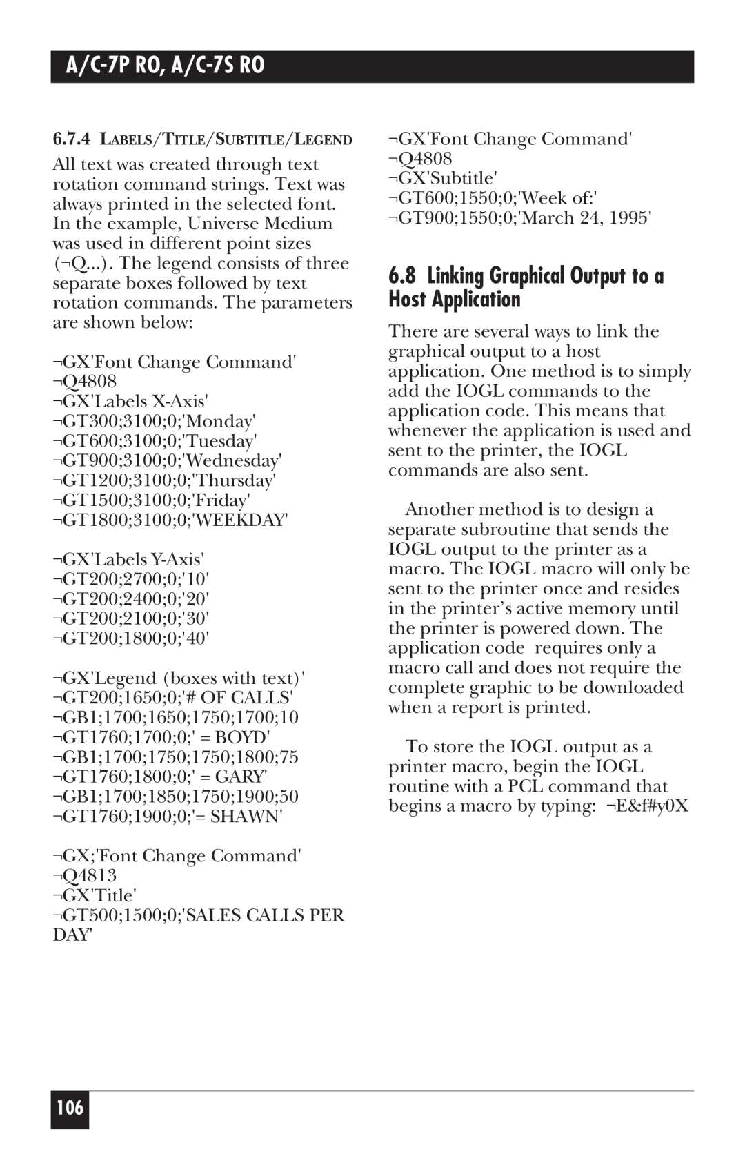 Black Box A/C-7P RO, A/C-7S RO manual Linking Graphical Output to a Host Application 