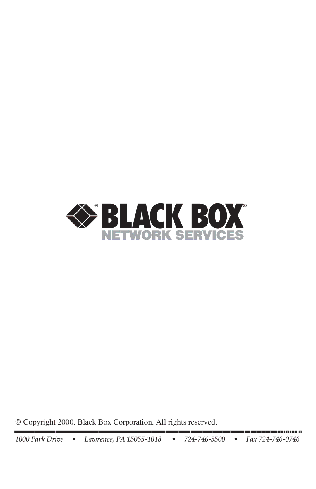 Black Box A/C-7P RO, A/C-7S RO manual Copyright 2000. Black Box Corporation. All rights reserved 