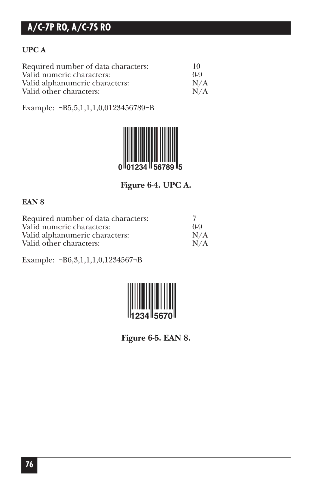 Black Box A/C-7P RO, A/C-7S RO manual 1234, UPC a, Ean 