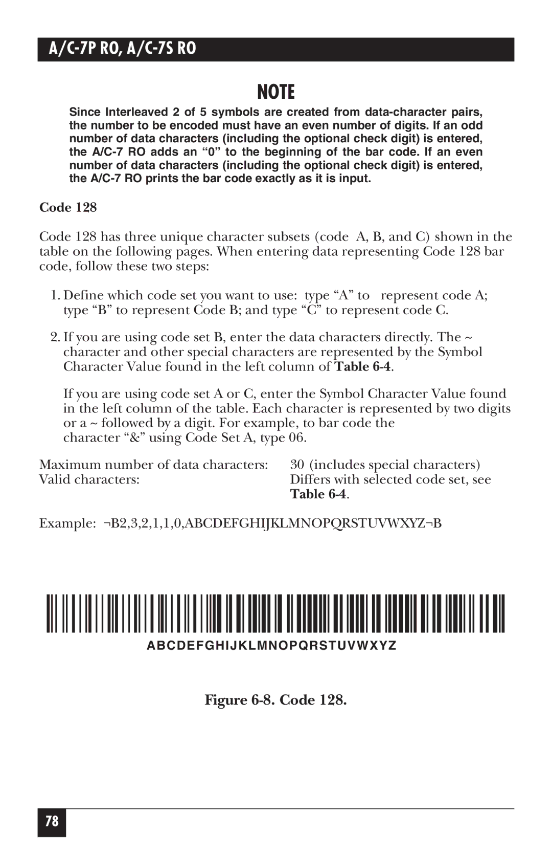 Black Box A/C-7P RO, A/C-7S RO manual Code 