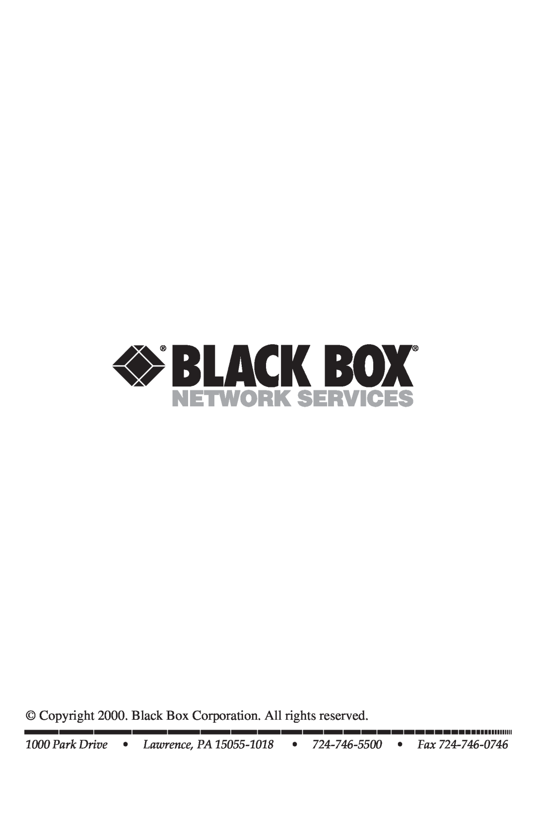 Black Box A/C-7P RO, A/C-7S RO manual Copyright 2000. Black Box Corporation. All rights reserved 
