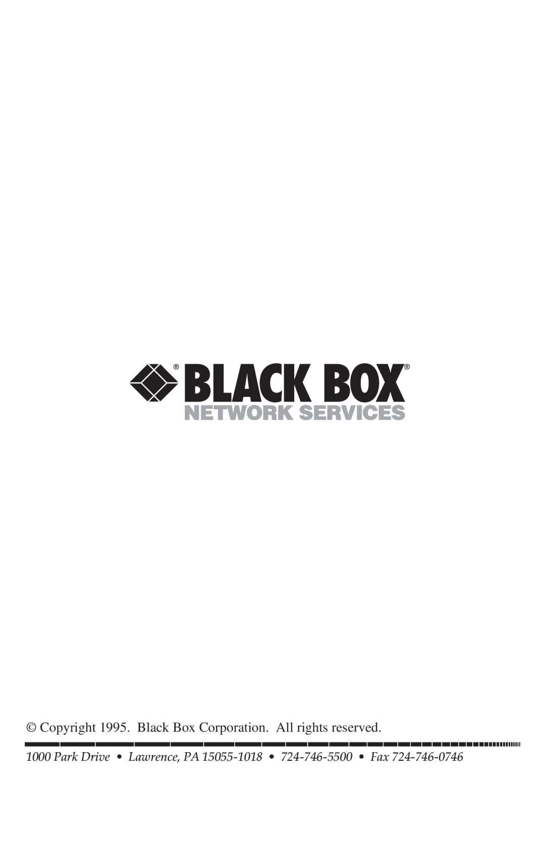 Black Box AC095A, AC096A manual Copyright 1995. Black Box Corporation. All rights reserved 