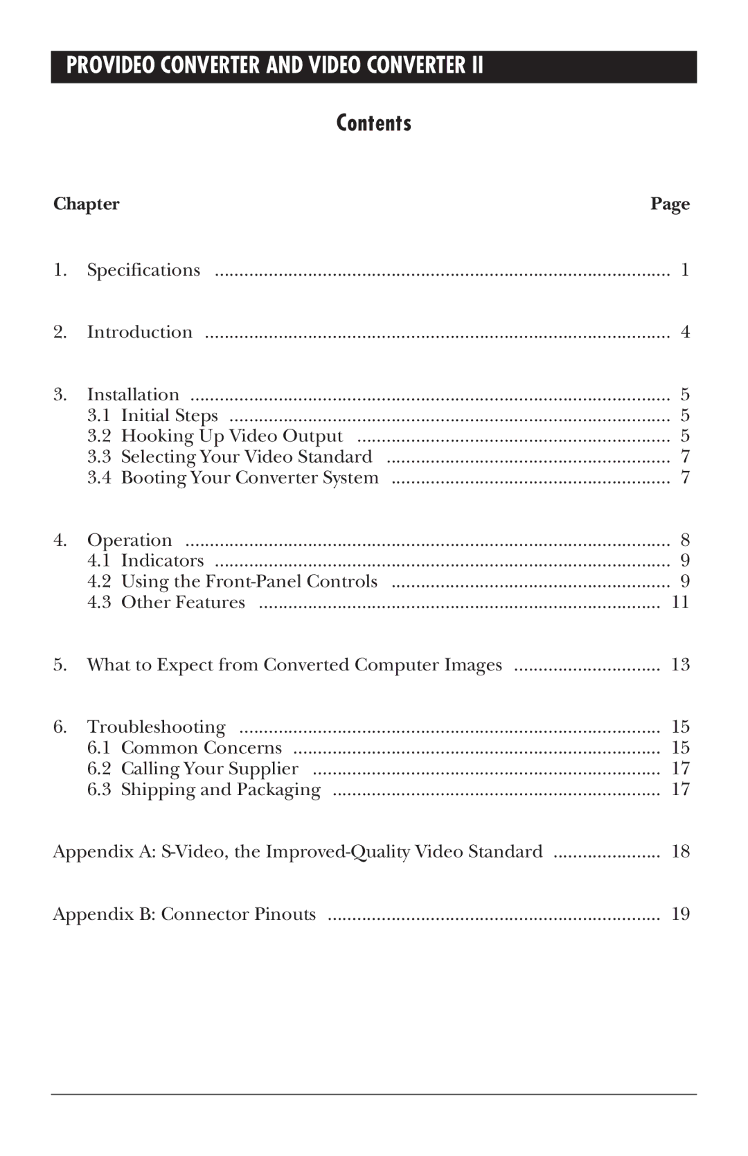 Black Box AC096A, AC095A manual Contents 