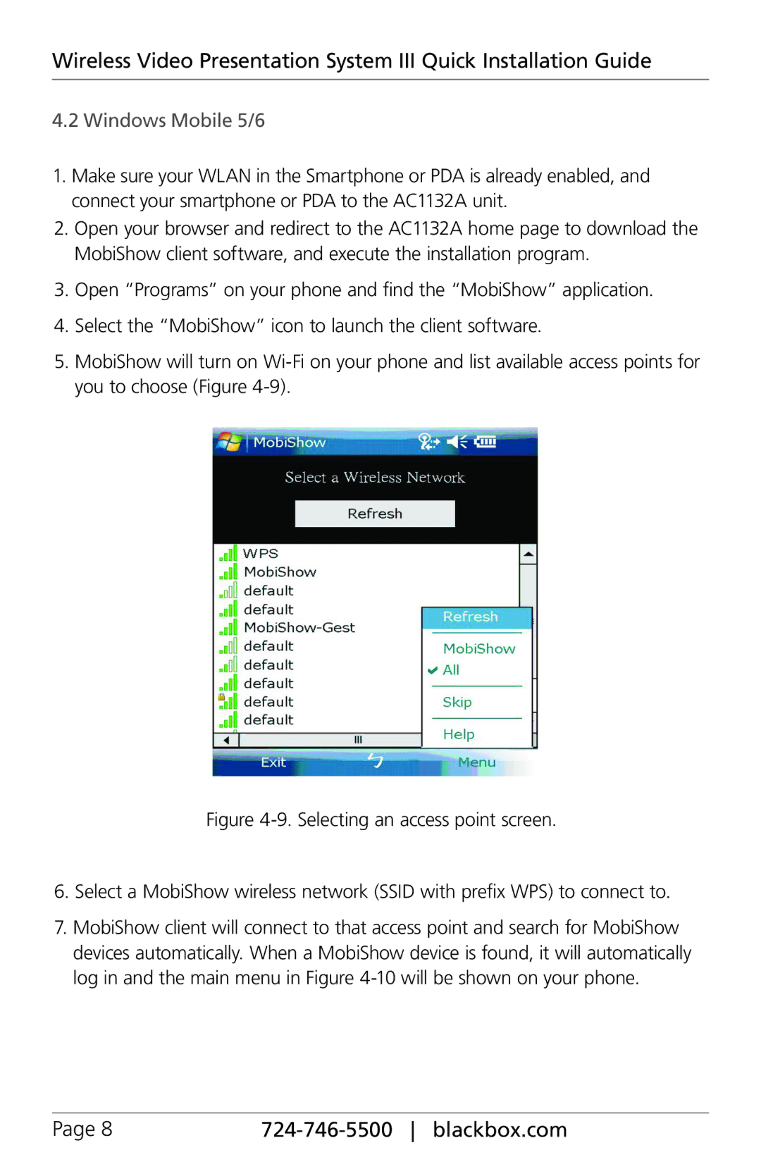 Black Box AC1132A manual Windows Mobile 5/6 