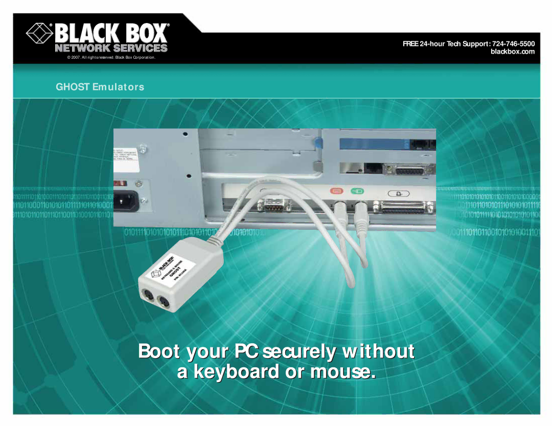 Black Box AC244A manual Boot your PC securely without Keyboard or mouse 