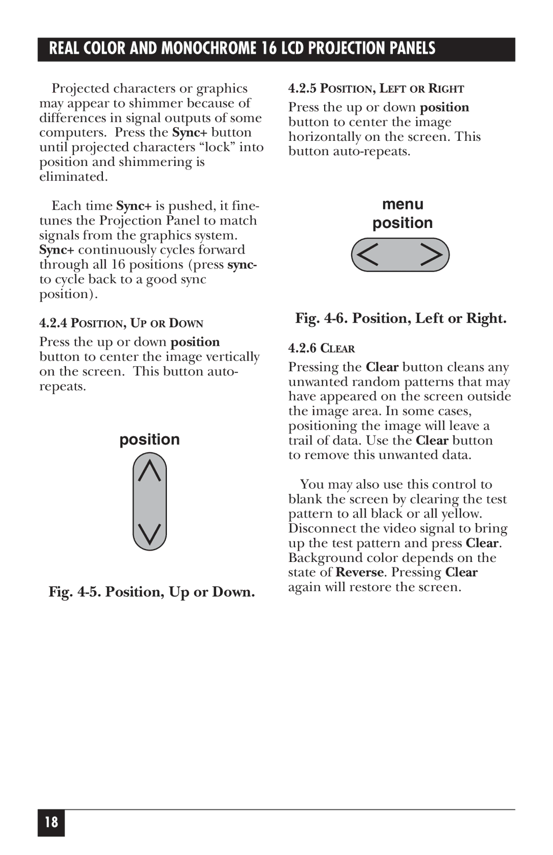 Black Box AC400A, AC401A manual Menu Position 