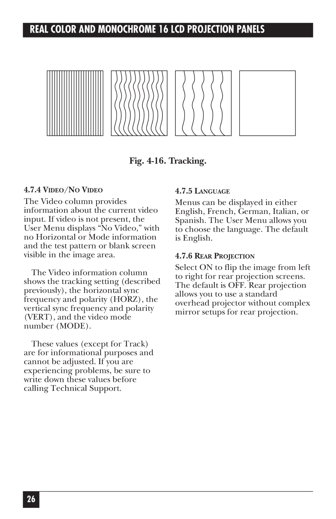 Black Box AC400A, AC401A manual Tracking 