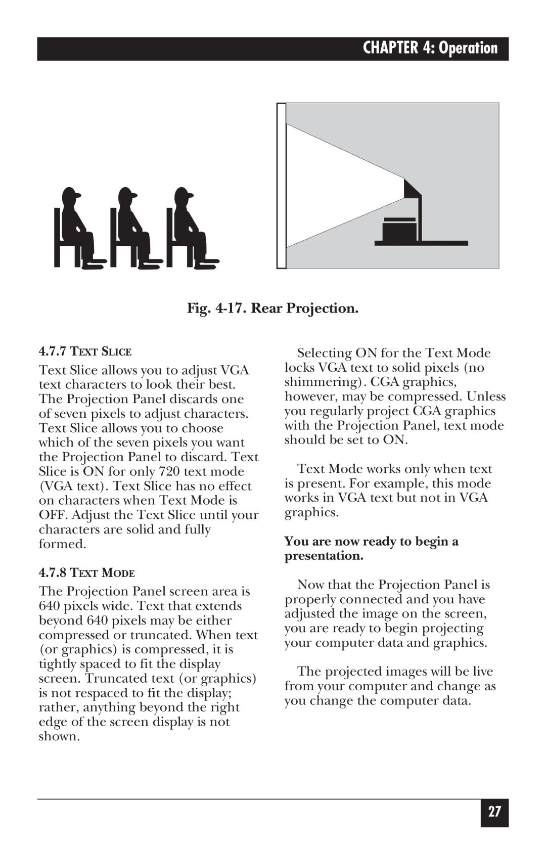 Black Box AC401A, AC400A manual Rear Projection 