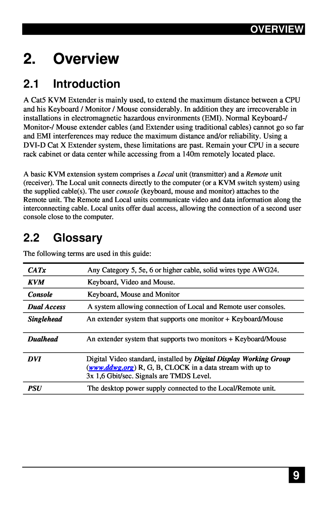 Black Box ACS4201A, ACS1009A manual Overview, 2.1Introduction, 2.2Glossary 