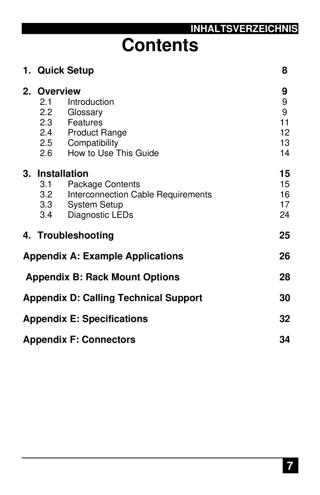 Black Box ACS4201A, ACS1009A manual Contents 