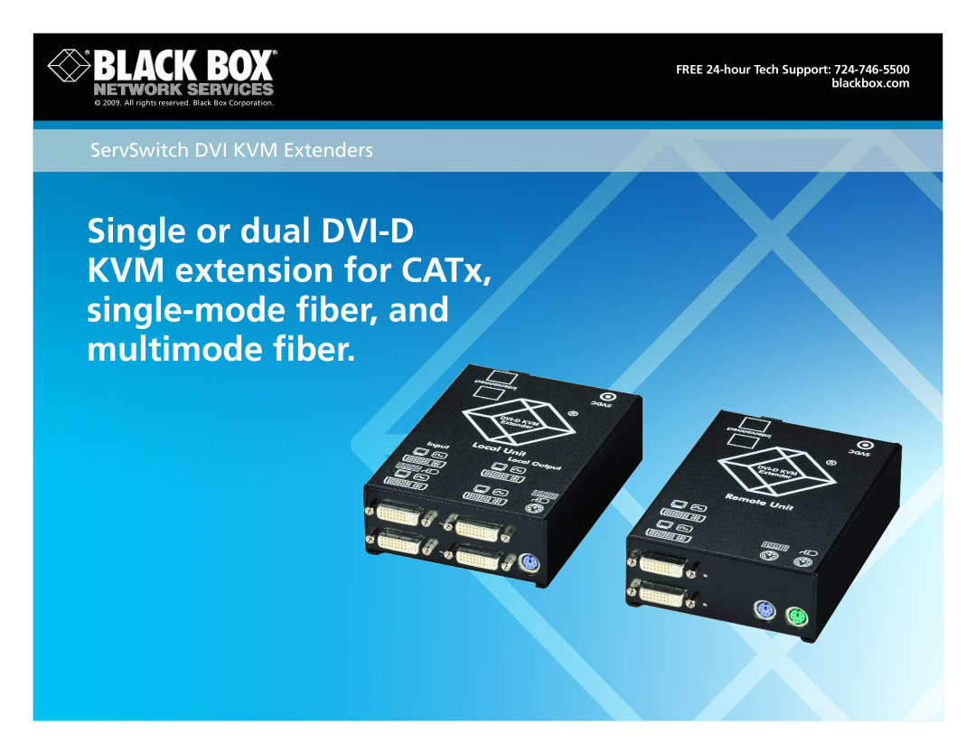 Black Box ACS2009A-R2-MM, ACS2009A-R2-SM manual ServSwitch DVI KVM Extenders, All rights reserved. Black Box Corporation 