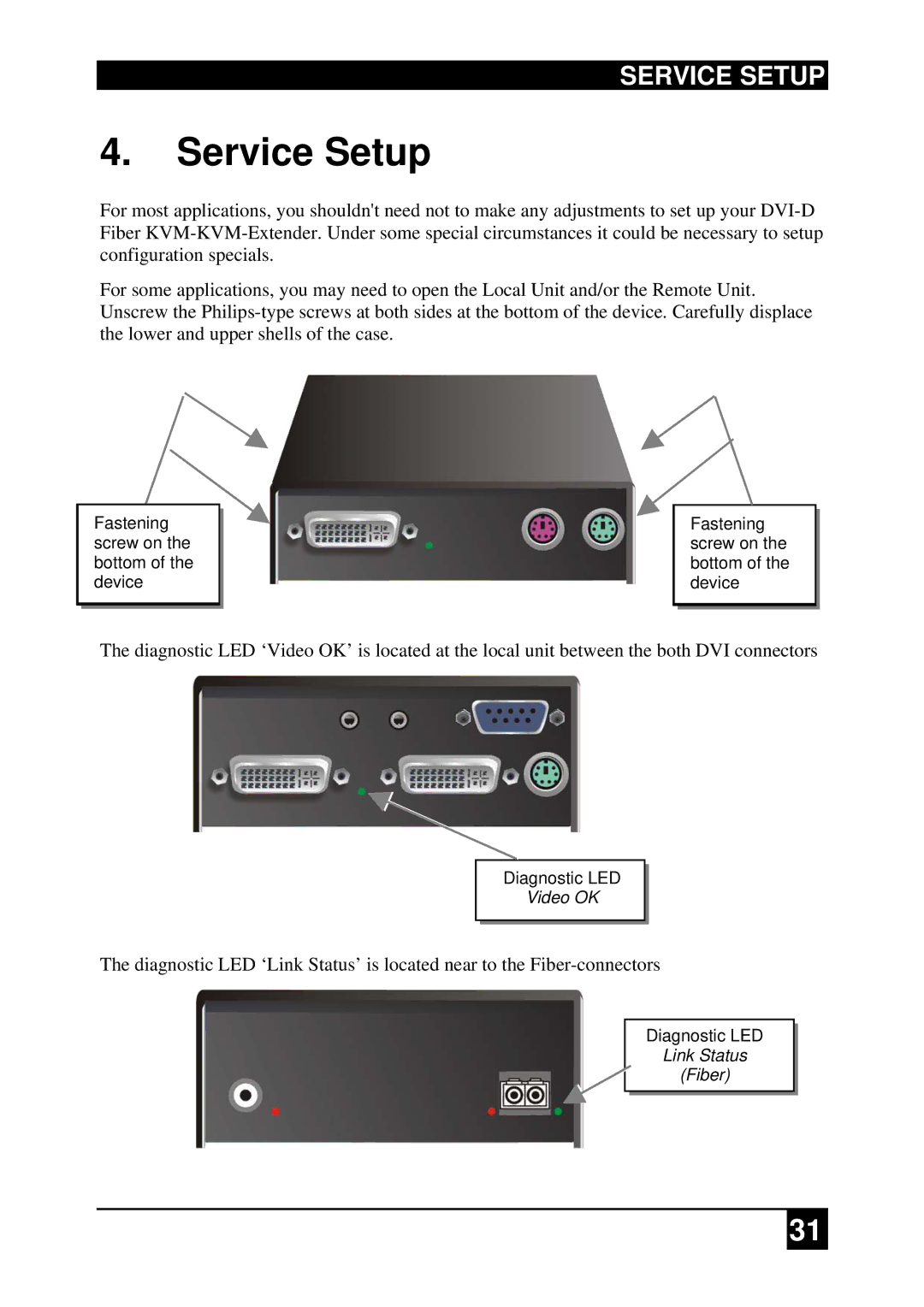 Black Box ACS4222A-R2-xx, ACS2009A-R2-xx, ACS2228A-R2-xx ACS4001A-R2-xx, ACS4022A-R2-xx ACS4201A-R2-xx manual Service Setup 