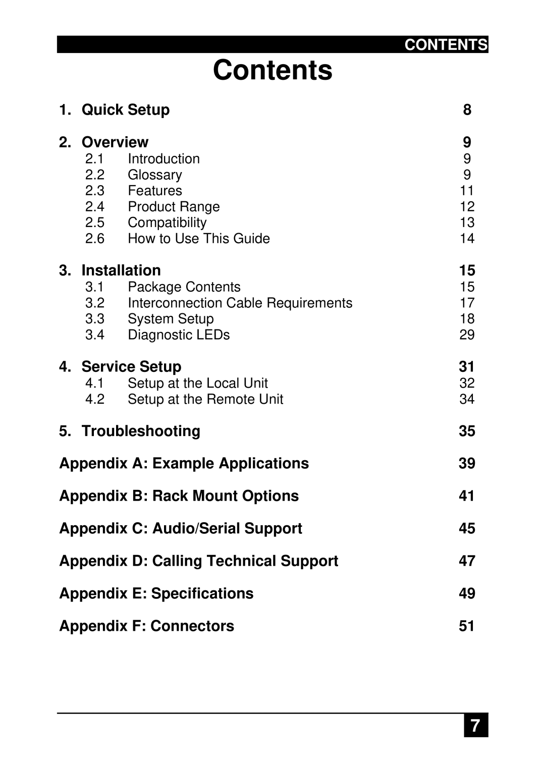 Black Box ACS4222A-R2-xx, ACS2009A-R2-xx, ACS2228A-R2-xx ACS4001A-R2-xx, ACS4022A-R2-xx ACS4201A-R2-xx manual Contents 