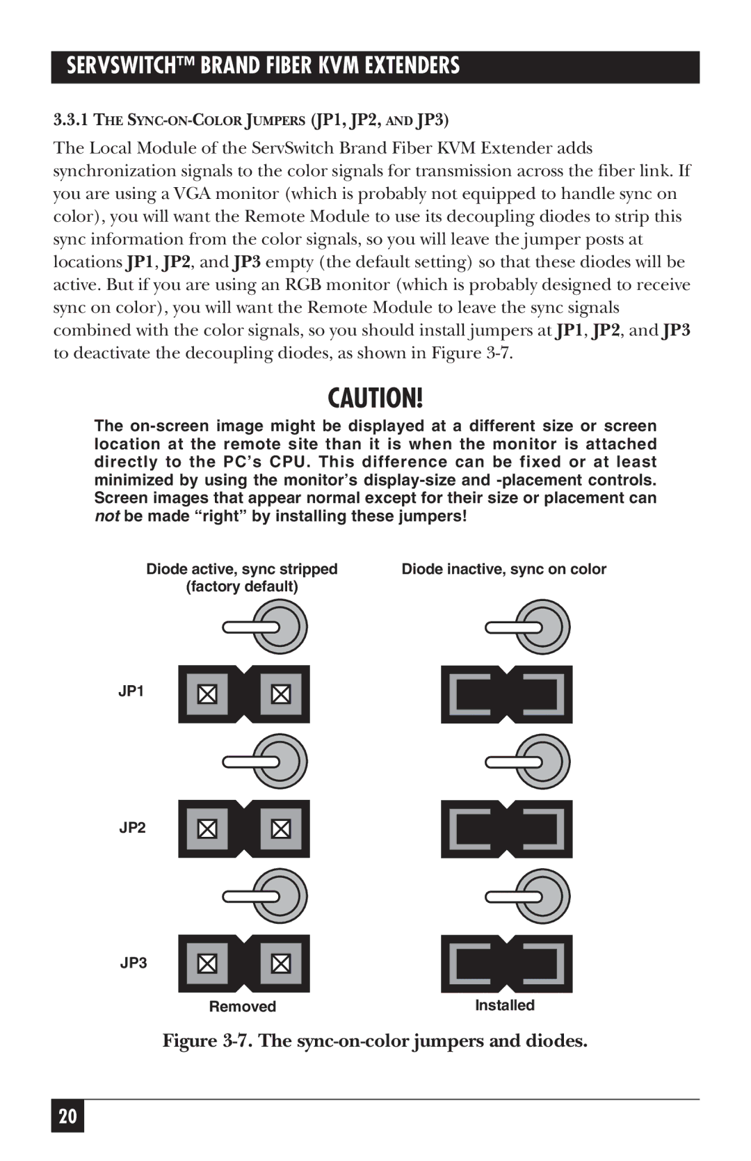 Black Box ACS236A, ACS235A manual Sync-on-color jumpers and diodes 