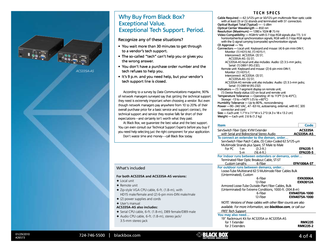 Black Box ACS335A-AS ­4 of, Recognize any of these situations?, What’s included, Why Buy From Black Box? Exceptional Value 