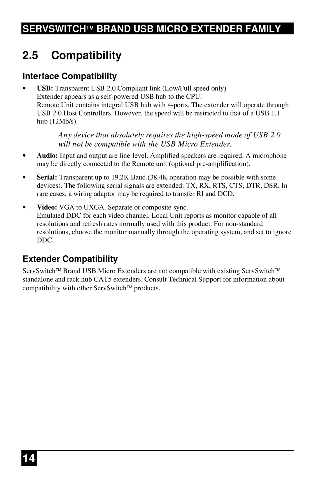 Black Box ACU4222A, ACU4001A, ACU4201A manual Interface Compatibility, Extender Compatibility 