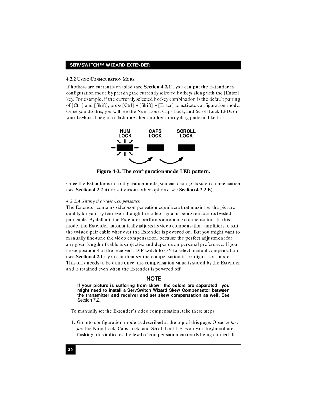 Black Box ACU5010A, ACU5011A manual Configuration-mode LED pattern 