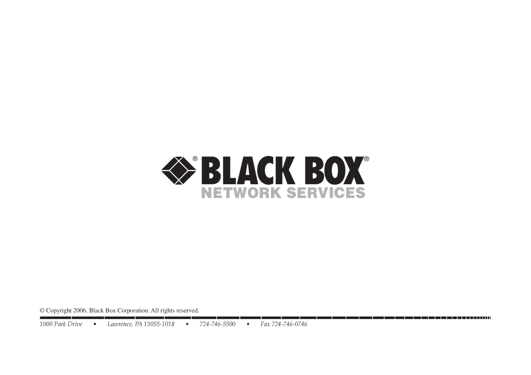 Black Box ACU5116A, ACU5114A manual Copyright 2006. Black Box Corporation. All rights reserved 