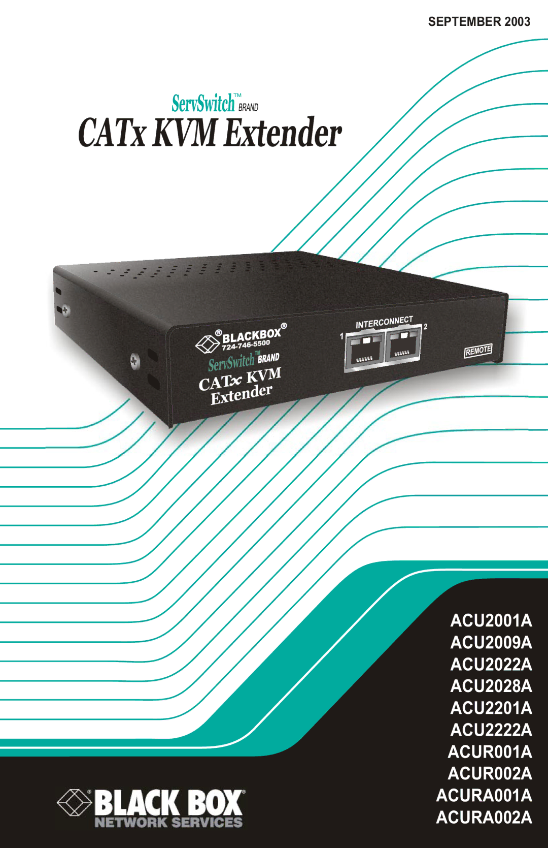 Black Box ACU2222A, ACU2201A, ACU2022A, ACU2028A, ACU2001A, ACU2009A manual ACUR001A ACUR002A ACURA001A ACURA002A 