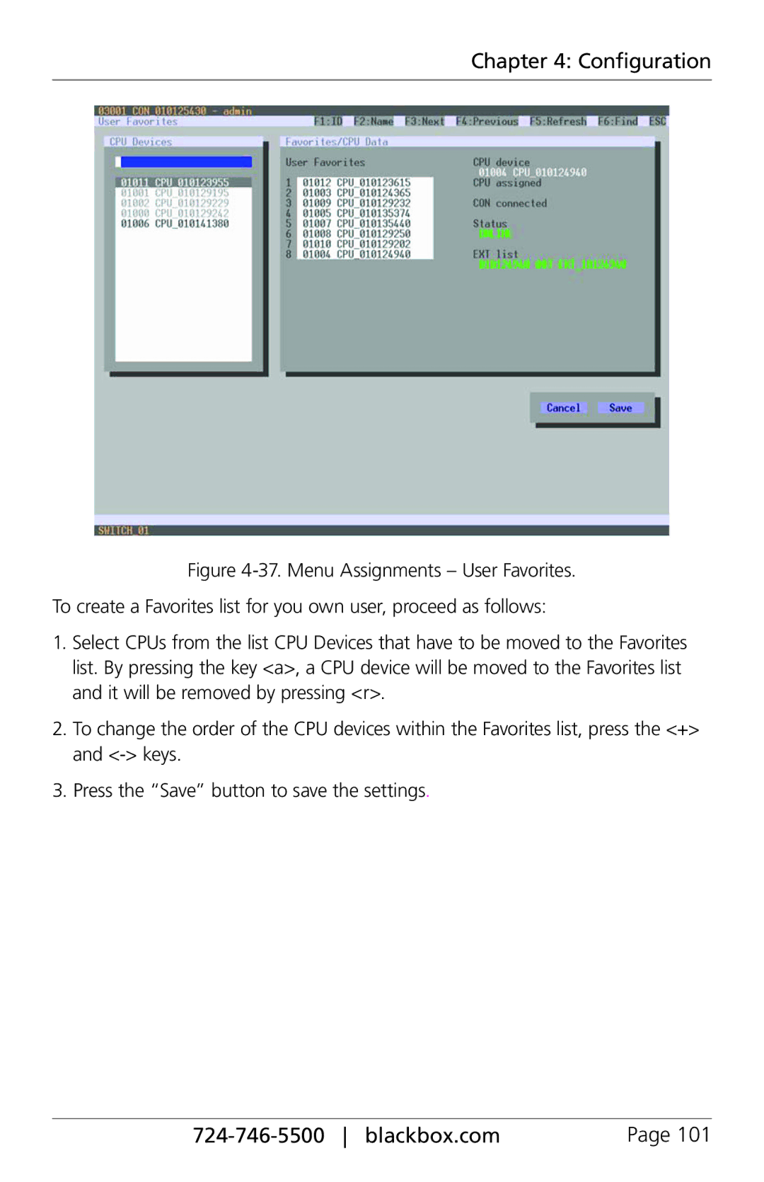 Black Box ACXC16, ACXC48, ACXC32, ServSwitch DKM FX and DKM FX Compact manual Configuration 