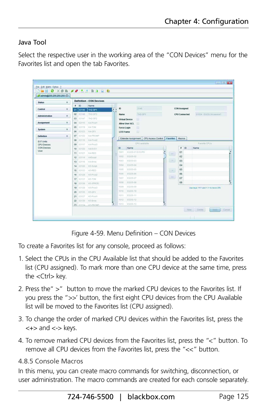 Black Box ACXC16, ACXC48, ACXC32, ServSwitch DKM FX and DKM FX Compact manual Console Macros 