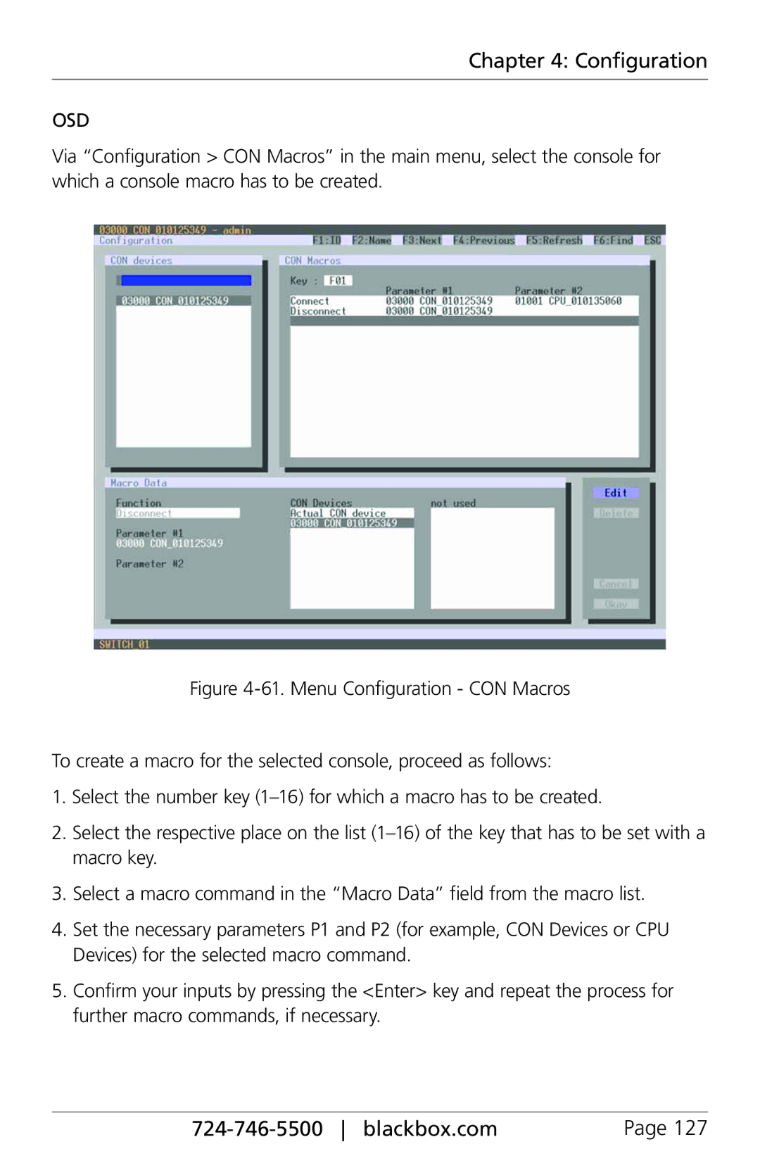 Black Box ServSwitch DKM FX and DKM FX Compact, ACXC48, ACXC16, ACXC32 manual Osd 