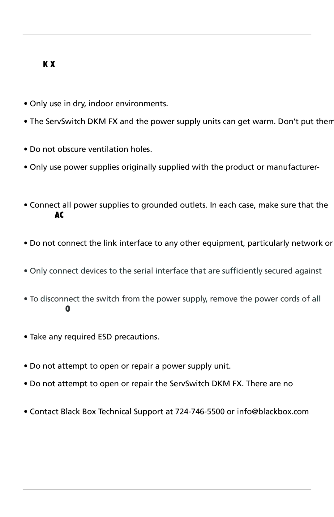 Black Box ACXC32, ACXC48, ACXC16, ServSwitch DKM FX and DKM FX Compact manual Safety Instructions, Installation, Repair 