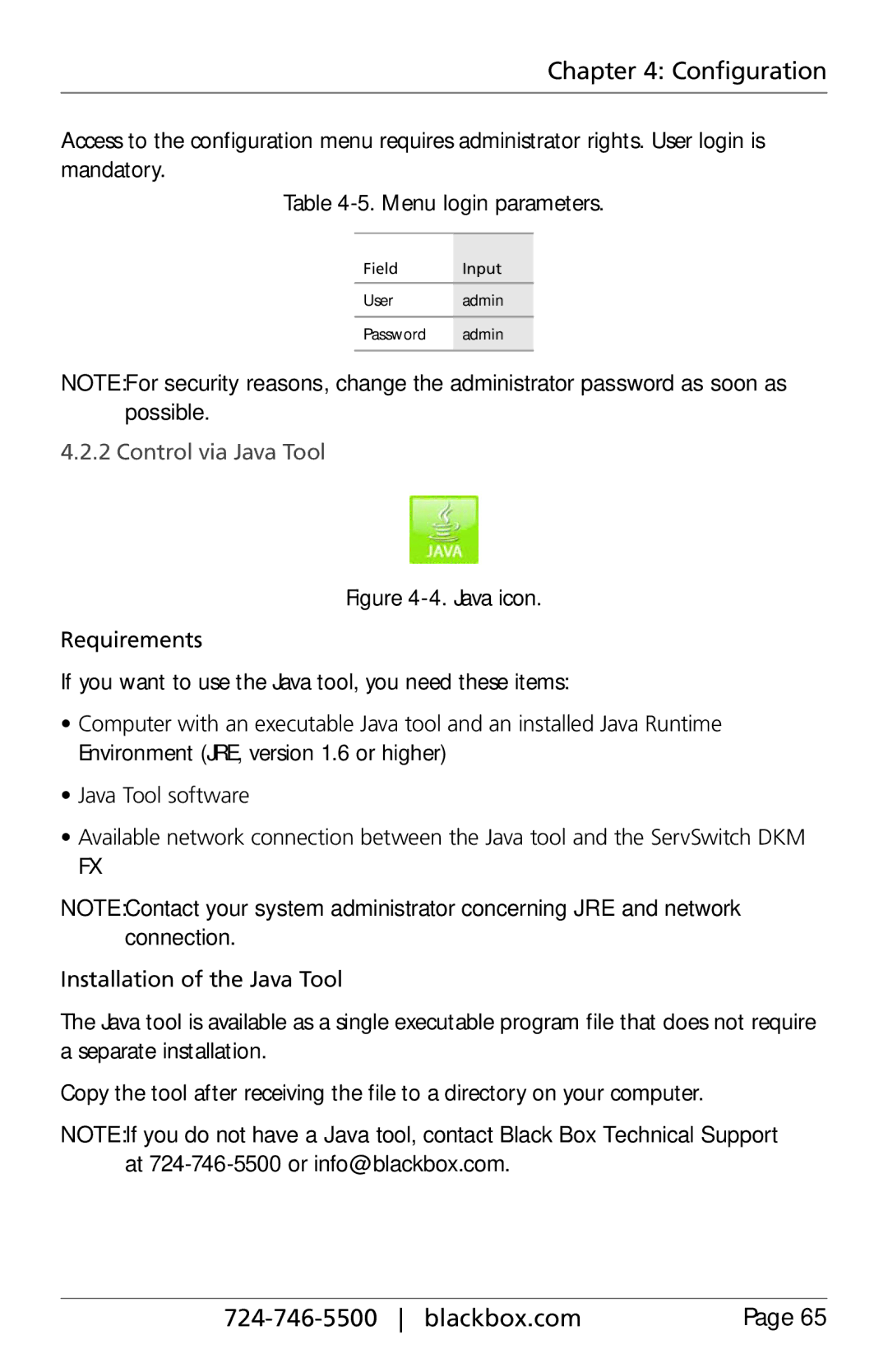 Black Box ACXC16, ACXC48, ACXC32, ServSwitch DKM FX and DKM FX Compact manual Control via Java Tool 