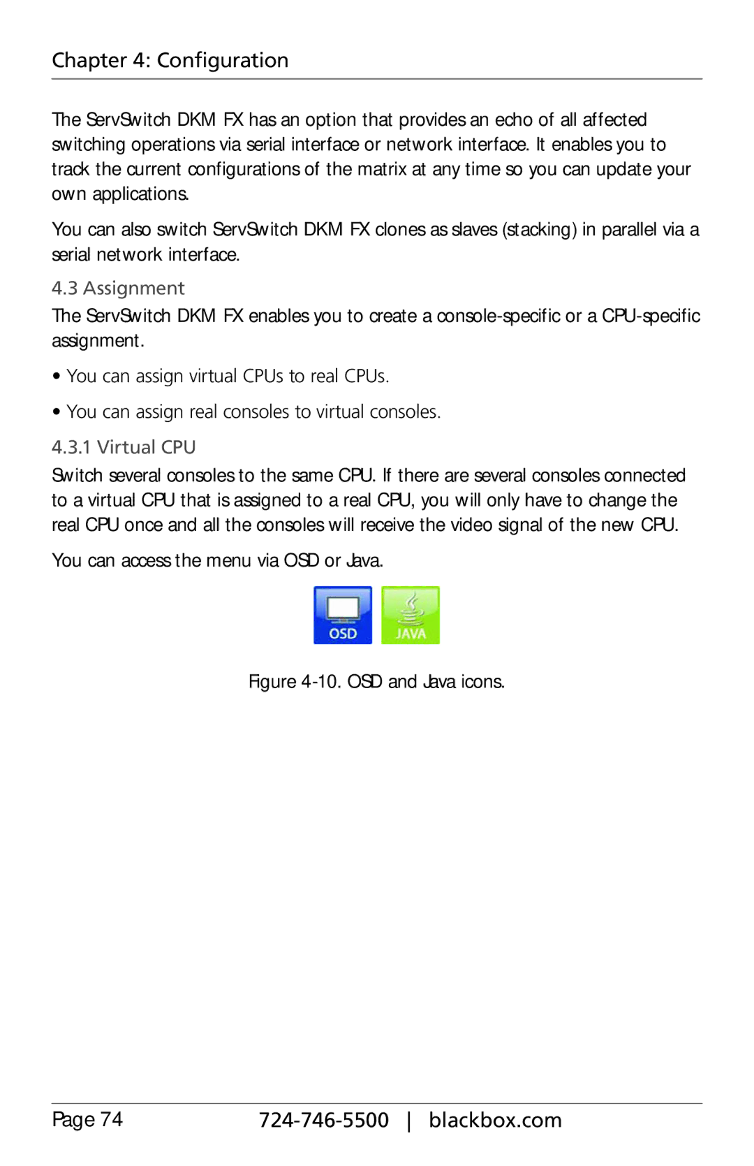 Black Box ACXC32, ACXC48, ACXC16, ServSwitch DKM FX and DKM FX Compact manual Assignment, Virtual CPU 