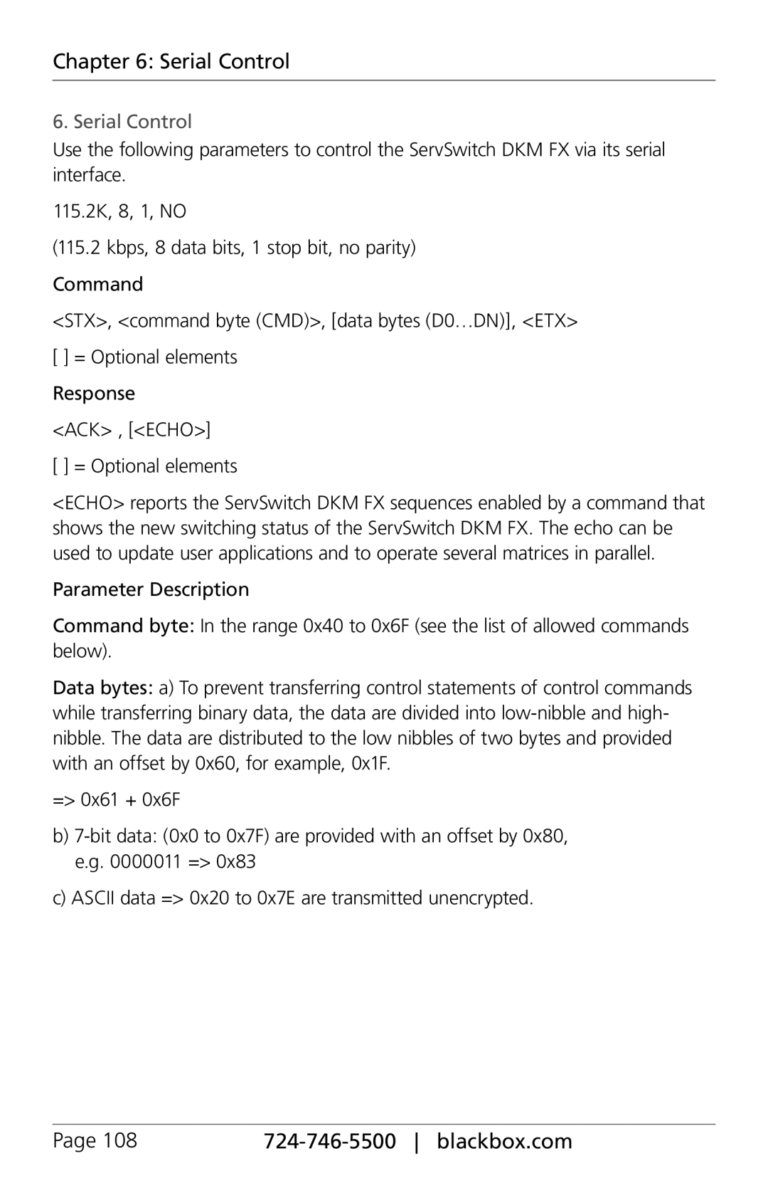 Black Box ACX080-PS, ACXIO8-C, ACXSFPC, ACXSFPS, ACXIO8-SPF, ACXIO8-SM, ACX288-PS, ServSwitch DKM-FX, ACX288-CTL Serial Control 