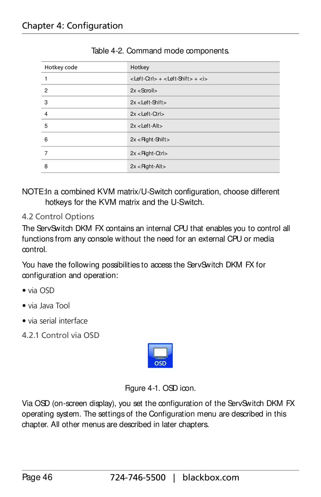 Black Box ACXIO8-SM, ACXIO8-C, ACXSFPC, ACXSFPS, ACXIO8-SPF, ACX288-PS, ServSwitch DKM-FX, ACX288-CTL, ACX048 Control Options 