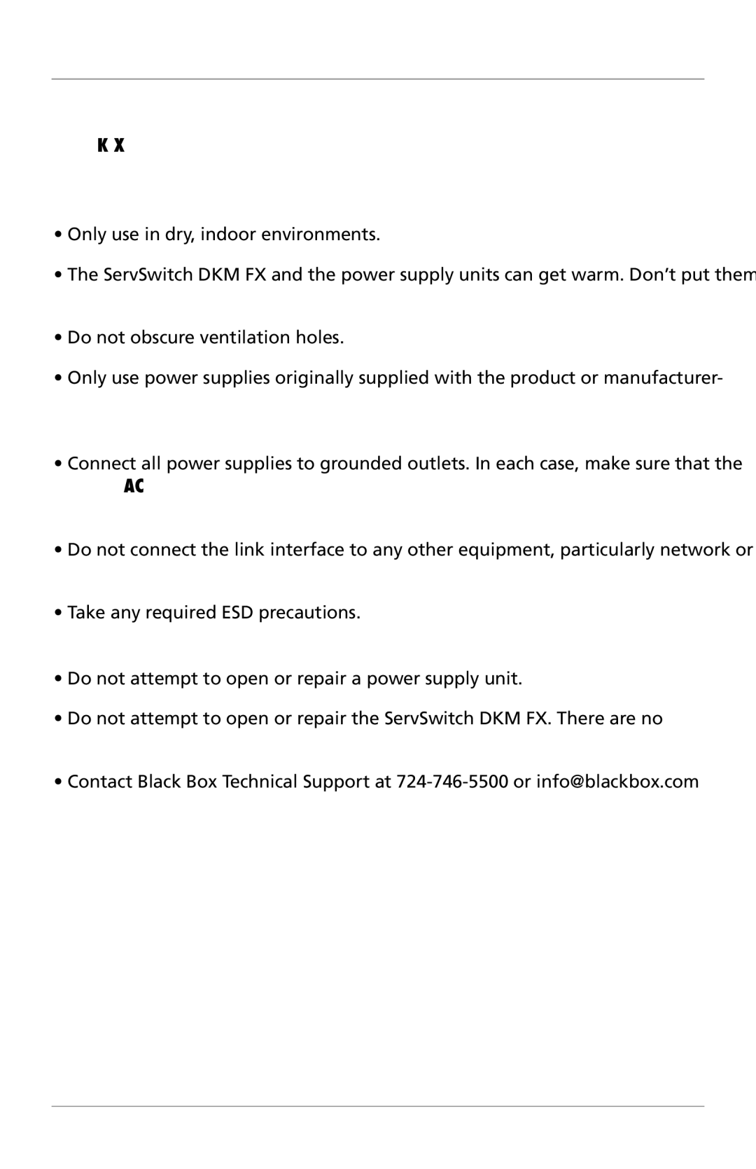 Black Box ServSwitch DKM-FX, ACXIO8-C, ACXSFPC, ACXSFPS, ACXIO8-SPF, ACXIO8-SM manual Safety Instructions, Installation, Repair 