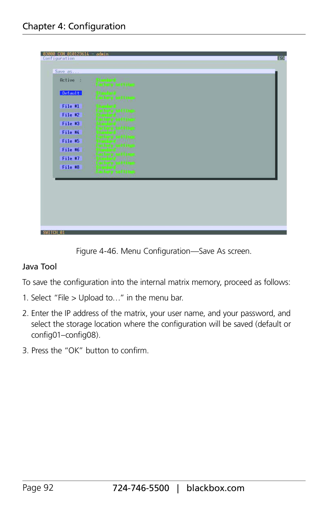 Black Box ACX048, ACXIO8-C, ACXSFPC, ACXSFPS, ACXIO8-SPF, ACXIO8-SM, ACX288-PS, ServSwitch DKM-FX, ACX288-CTL manual Configuration 