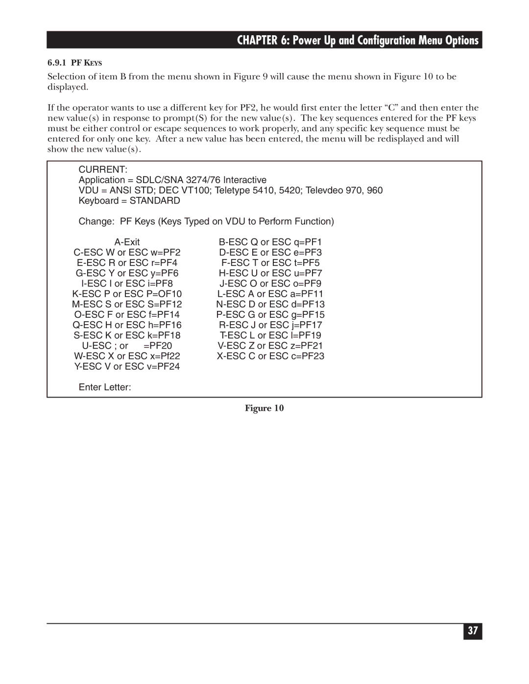 Black Box A/S-4 manual ESC or =PF20 