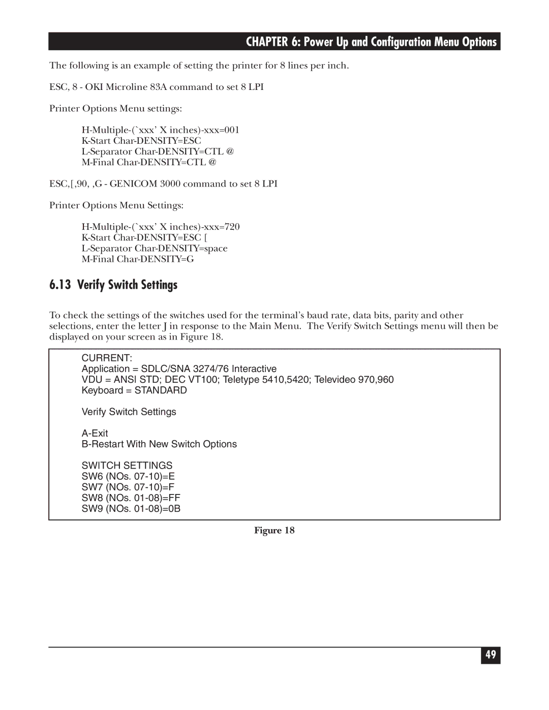 Black Box A/S-4 manual Verify Switch Settings 